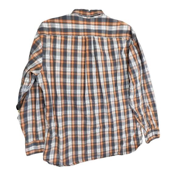 Timberland Shirt Plaid Button Down Men’s Large Brown COTTON Long Sleeve - Picture 7 of 8